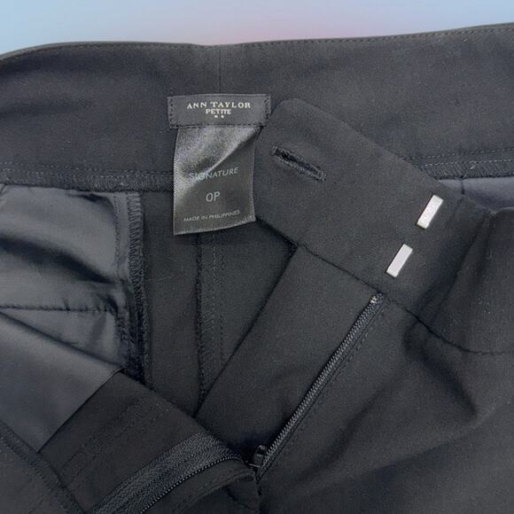 ANN TAYLOR PETITES Women’s 0P Black SIGNATURE Ankle Pant - Picture 4 of 4